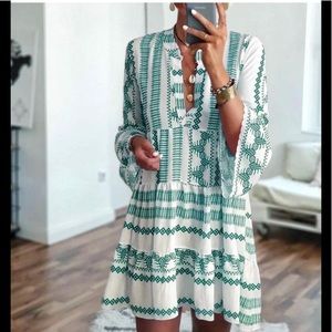 Bohemian Bell Sleeved Dress